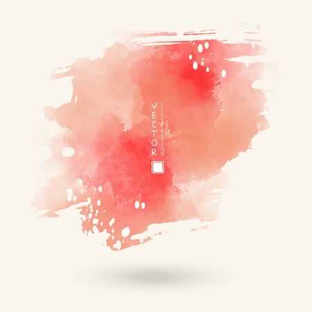 Abstract red coral watercolor element for web design. Vector illustration.のイラスト素材
