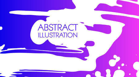 Color gradient ink brush stroke on white background. Japanese style. Vector illustration of grunge stainsのイラスト素材