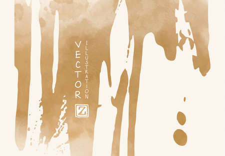 Abstract watercolor brush element on white background. The color splashing in the paper. Abstract hand drawn illustration.のイラスト素材