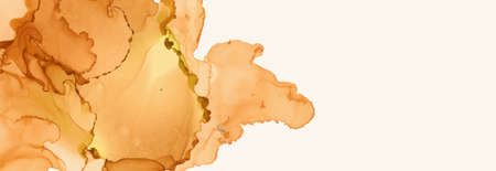 Alcohol ink vector texture banner. Fluid ink abstract background. Art element illustration for your design.のイラスト素材