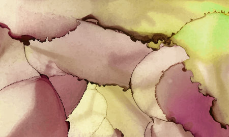 Alcohol ink vector texture banner. Fluid ink abstract background. Art element illustration for your design.のイラスト素材