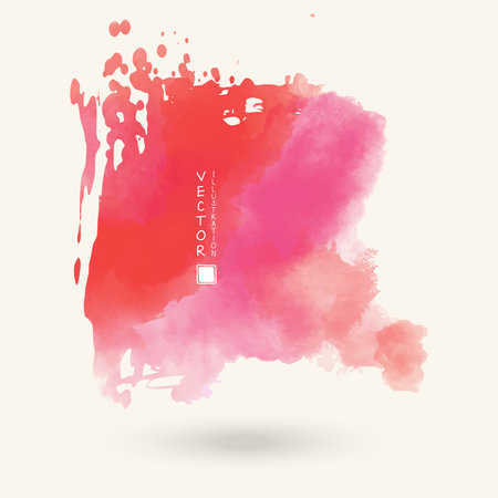 Abstract red coral watercolor element for web design. Vector illustration.のイラスト素材