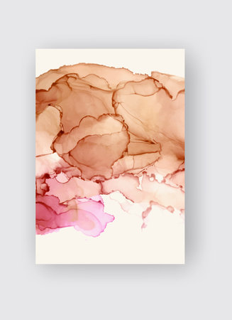 Alcohol ink vector texture banner. Fluid ink abstract background. Art element illustration for your design.のイラスト素材