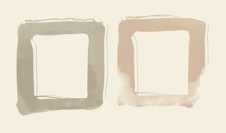 Watercolor square set. Abstract stylish watercolor background. Vector illustrationのイラスト素材