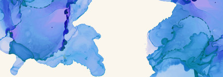 Alcohol ink vector texture banner. Fluid ink abstract background. Art element illustration for your design.のイラスト素材