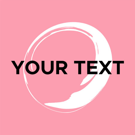 Vector Round Shape on Pink. White Circle Stamp.のイラスト素材