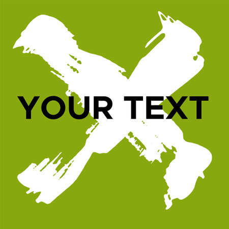 Vector Cross Shape on Green. White Cross Stamp.のイラスト素材