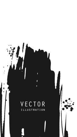 Abstract ink brush banners with grunge effect. Japanese style. Vector illustrationのイラスト素材