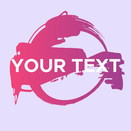 Vector Round Shape on Pink. Red Gradient Circle Stamp. Icon, Logo, Banner Design. Round Brush Abstract Stroke .のイラスト素材