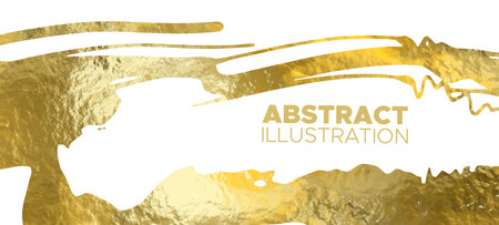 Vector White and Gold Design Templates for Brochures, Flyers, Mobile Technologies, Applications, Online Services, Typographic Emblems,  Banners and Infographic. Golden Abstract Background.のイラスト素材