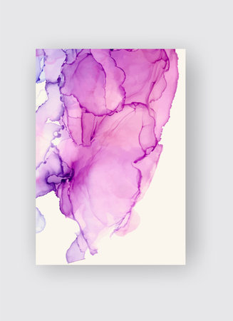 Alcohol ink vector texture banner. Fluid ink abstract background. Art element illustration for your design.のイラスト素材