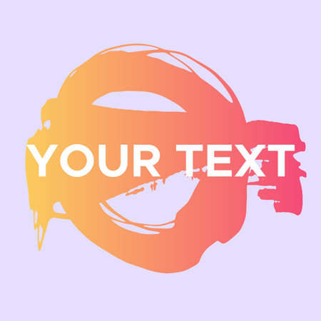 Vector Round Shape on Pink. Orange Gradient Circle Stamp.のイラスト素材