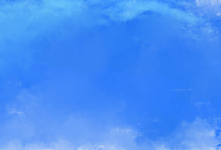 Vector abstract hand drawn acrylic background. Blue watercolor banner template. Vector illustration.のイラスト素材