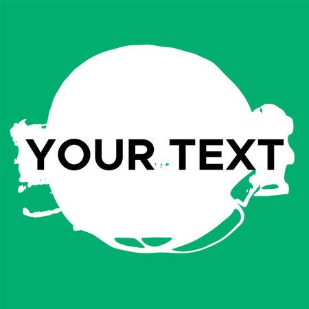 Vector Round Shape on Green. White Circle Stamp. Icon, Logo, Banner Design..のイラスト素材