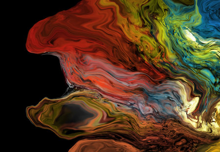 Modern colorful flow background on black. Wave Liquid shape in color banner. Art design for your...