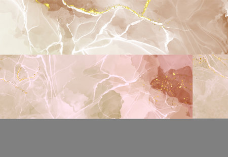 Elegant banner template design with color paint brush elements. Abstract decoration. Vector illustration.のイラスト素材