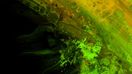 Modern colorful flow background on black. Wave Liquid shape in color banner. Art design for your...