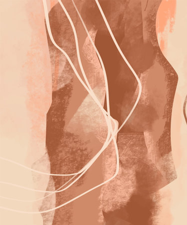 Creative minimalist hand painted illustrations for wall decoration, postcard or brochure design. Vector abstract illustration.のイラスト素材