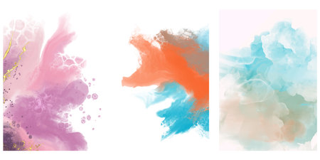 Modern colorful flow backgrounds set. Abstract color banners collection. Art for your design project. Vector illustration.のイラスト素材
