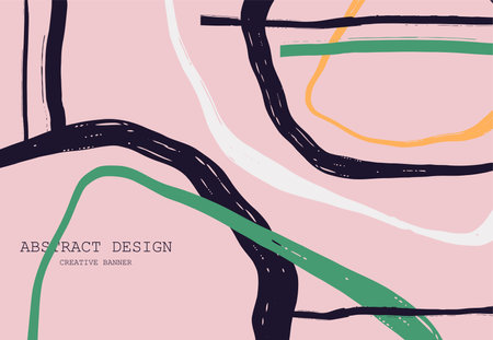 Abstract trendy universal artistic banner template . Design for cover, invitation, banner, placard, brochure, poster, card, flyer and other Vector illustrationのイラスト素材