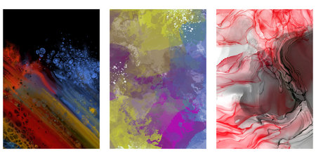 Modern colorful flow backgrounds set. Abstract color banners collection. Art for your design...