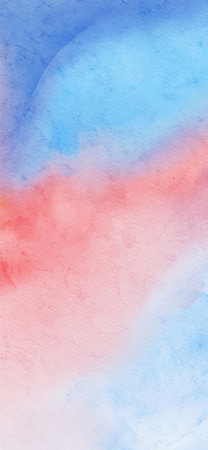 Abstract blue red watercolor paint Background. Design banner element. Vector illustrationのイラスト素材