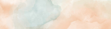 Abstract horizontal background designed with soft tone watercolor stains, Vector illustrationのイラスト素材