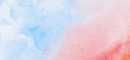 Abstract blue red watercolor paint Background. Design banner element. Vector illustrationのイラスト素材