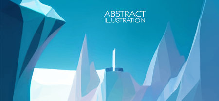 Blu ice triangle abstract in origami style on light background. Modern background design. Vector abstract graphic design banner pattern background template. Low poly style design.のイラスト素材
