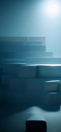 Abstract background modern futuristic graphic. Blue light background. Vector abstract 3d design, bright poster, banner blue background. Abstract vector illustration.のイラスト素材