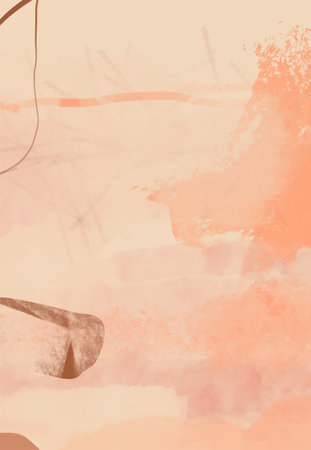 Creative minimalist hand painted illustrations for wall decoration, postcard or brochure design. Vector abstract illustration.のイラスト素材