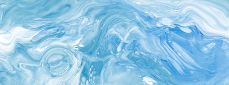 Elegant banner template design with blue paint brush elements. Abstract decoration. Vector illustration.のイラスト素材