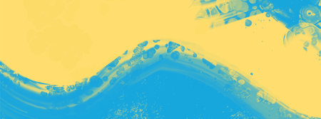 Abstract Blue Yellow paint Ukraine style Background. Ukrainian color Design banner element. Vector illustrationのイラスト素材