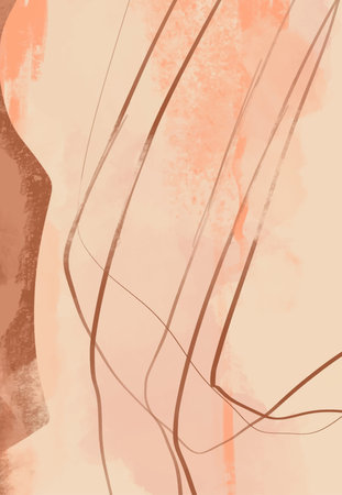 Creative minimalist hand painted illustrations for wall decoration, postcard or brochure design. Vector abstract illustration.のイラスト素材