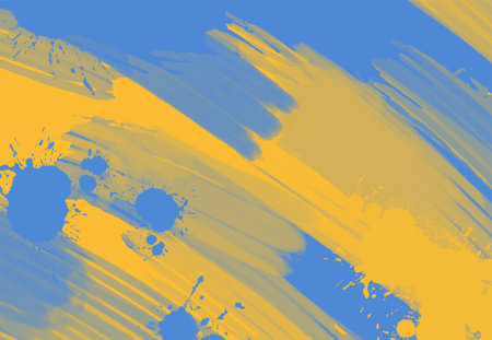 Abstract Blue Yellow paint Ukraine style Background. Ukrainian color Design banner element. Vector illustrationのイラスト素材