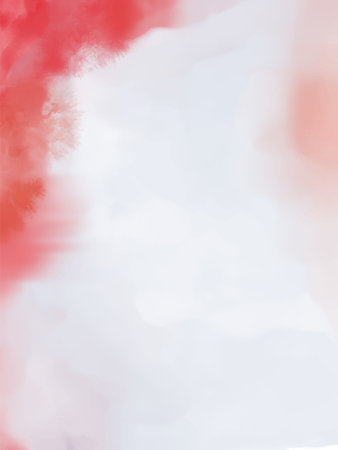 Abstract vector hand-drawn red watercolor background. Red color template. There is blank place for your design. Vector illustration.のイラスト素材