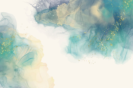 Luxury orange abstract background of marble liquid ink art painting on paper. Original artwork watercolor alcohol ink paint. Vector illustration.のイラスト素材