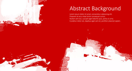 White abstract vector design. Ink paint on brochure, Design elements isolated on red.のイラスト素材