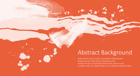 White abstract vector design. Ink paint on brochure, Design elements isolated on orange.のイラスト素材