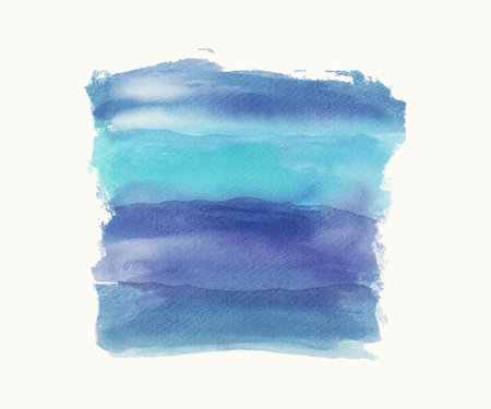 Cerulean watercolor paint stains vector background illustrationのイラスト素材