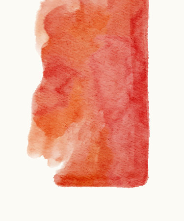 Warm red and orange abstract watercolor texture forming a horizontal vector banner, ideal for web design, branding, headers, and creative backgrounds.のイラスト素材