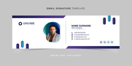 Modern email signature template. Editable vector illustration.のイラスト素材