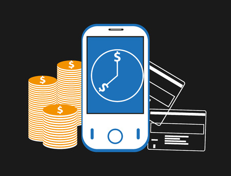 Mobile banking backgroundのイラスト素材