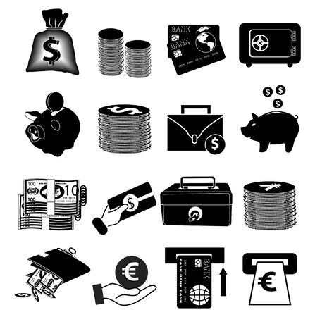 Money icons setのイラスト素材