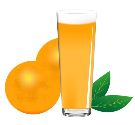 Orange juice glassのイラスト素材