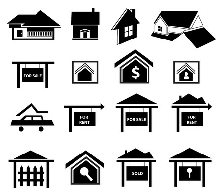 Real estate icons setのイラスト素材