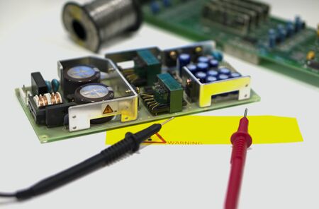 Repair of electronics at the master's workplaceの写真素材