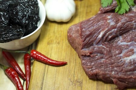 Beef meat. It's time to cook dinner.の写真素材