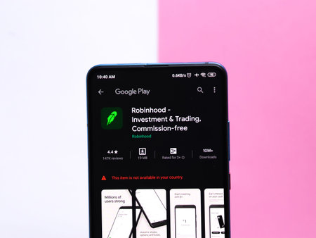 Assam, india - July 1, 2020 : Robinhood app for investment and trading.