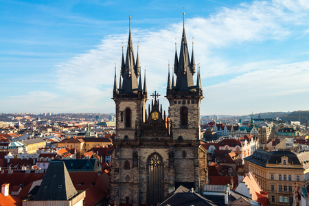 Prague, Czech Republic - November 20, 2016. Church of Our Lady before TÃ½n. Prague, Czech Republic.のeditorial素材